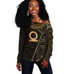 Egypt Shen Ring Off Shoulder Sweater Ancient Mythology Eternally Protecting