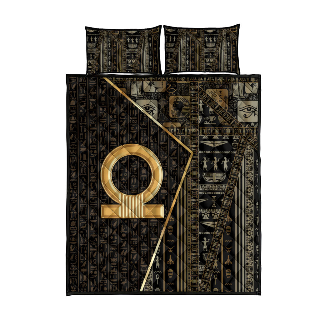 Egypt Shen Ring Quilt Bed Set Ancient Mythology Eternally Protecting