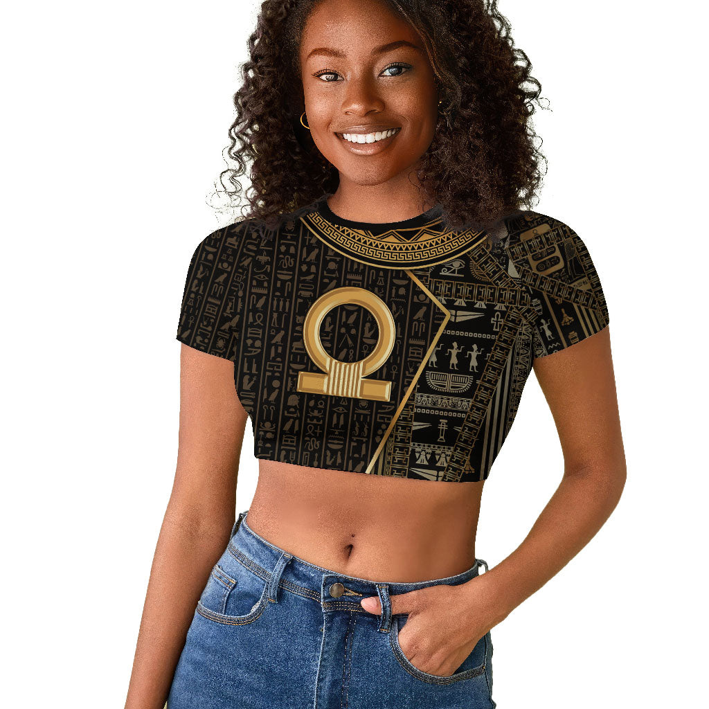 Egypt Shen Ring Raglan Cropped T shirt Ancient Mythology Eternally Protecting