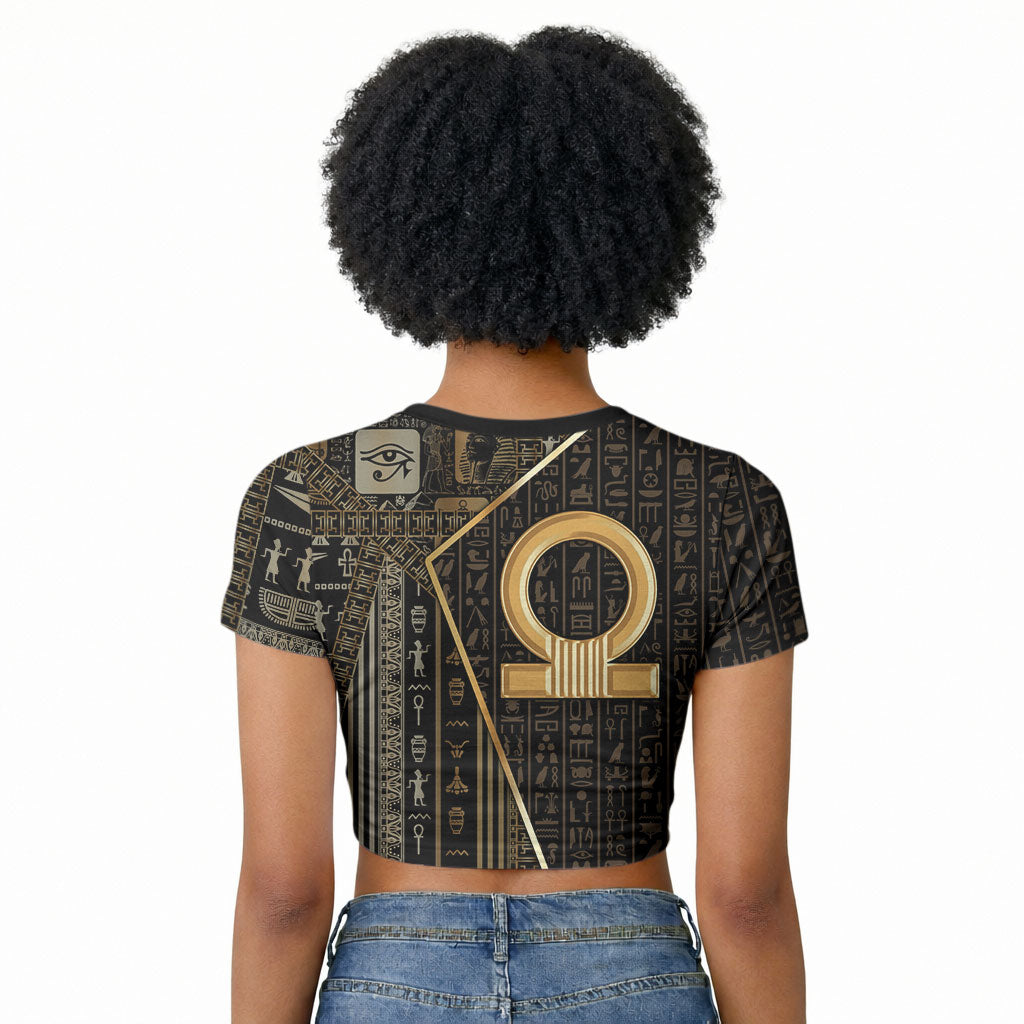 Egypt Shen Ring Raglan Cropped T shirt Ancient Mythology Eternally Protecting