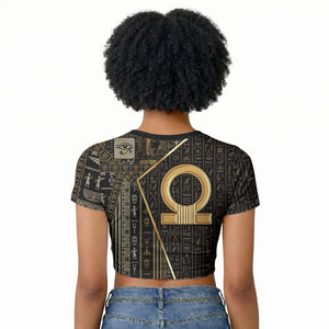 Egypt Shen Ring Raglan Cropped T shirt Ancient Mythology Eternally Protecting