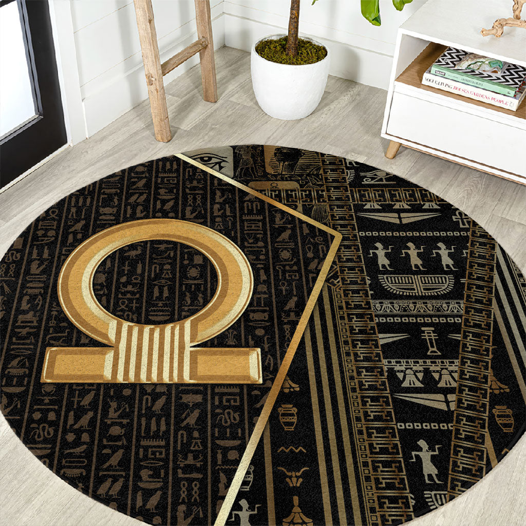 Egypt Shen Ring Round Carpet Ancient Mythology Eternally Protecting