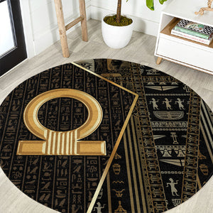 Egypt Shen Ring Round Carpet Ancient Mythology Eternally Protecting