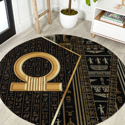 Egypt Shen Ring Round Carpet Ancient Mythology Eternally Protecting