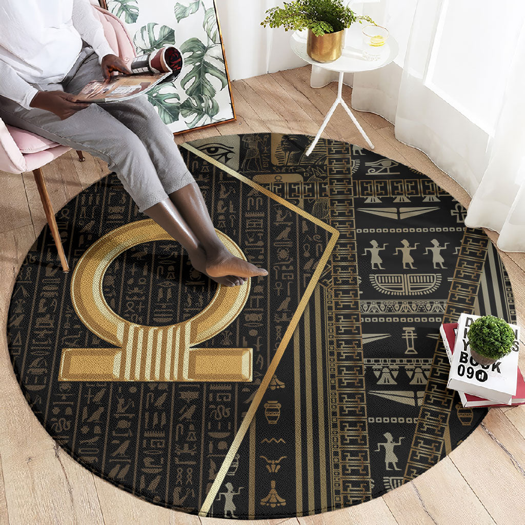Egypt Shen Ring Round Carpet Ancient Mythology Eternally Protecting