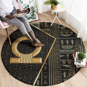 Egypt Shen Ring Round Carpet Ancient Mythology Eternally Protecting