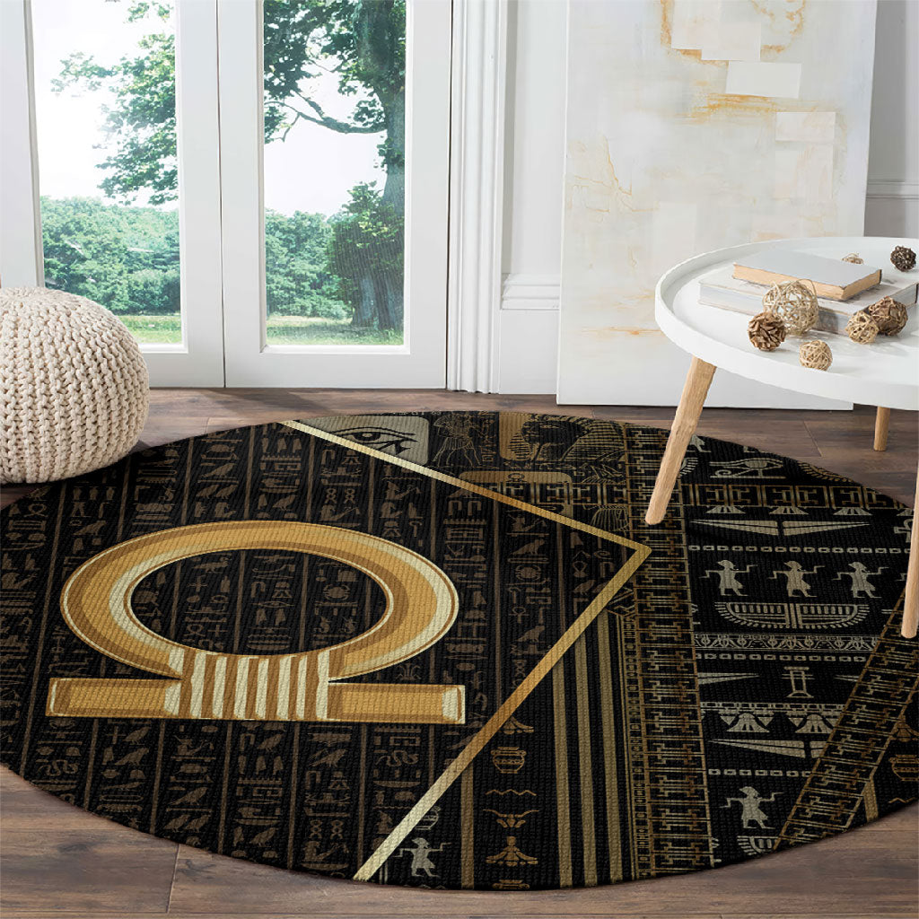 Egypt Shen Ring Round Carpet Ancient Mythology Eternally Protecting