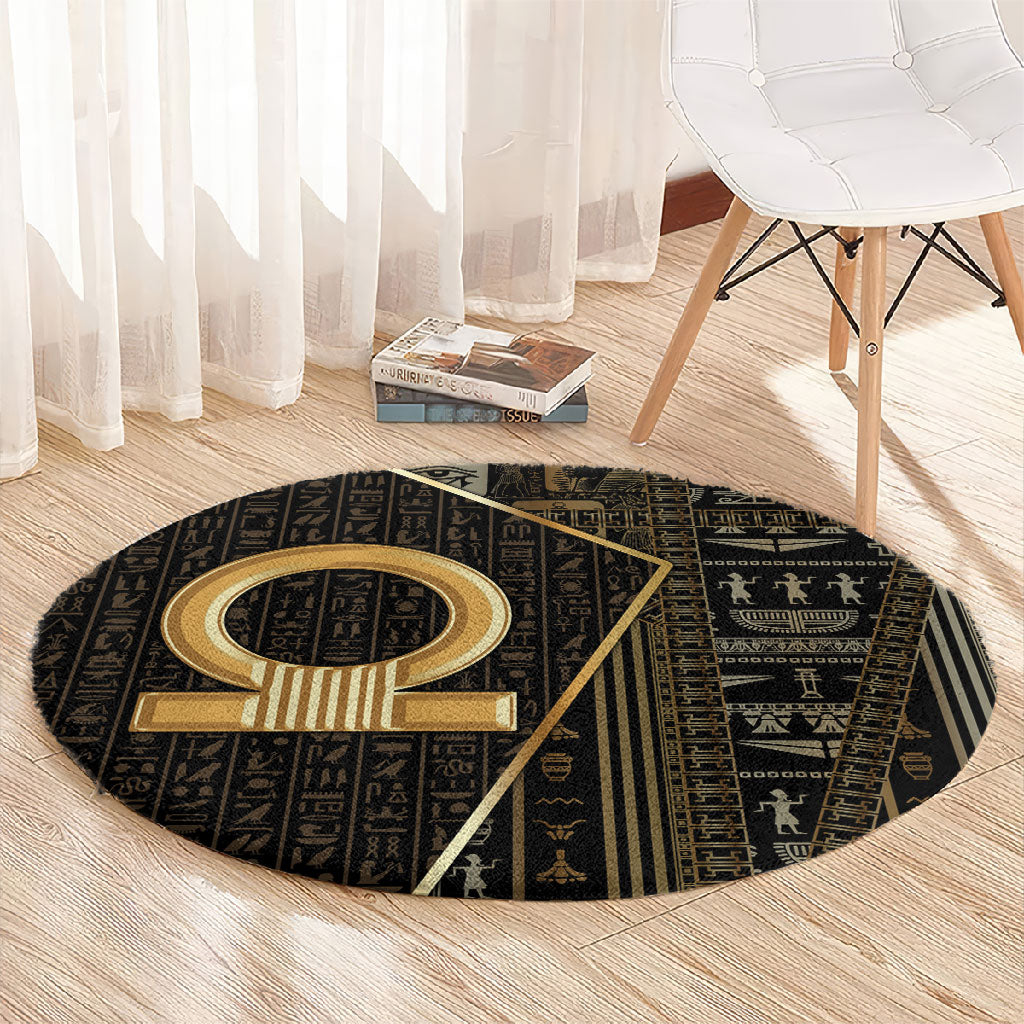 Egypt Shen Ring Round Carpet Ancient Mythology Eternally Protecting