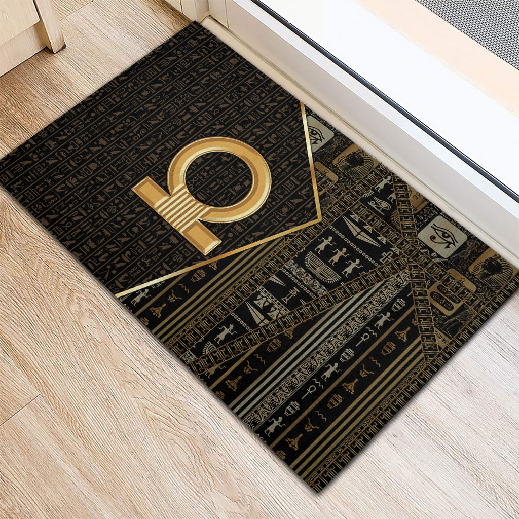Egypt Shen Ring Rubber Doormat Ancient Mythology Eternally Protecting
