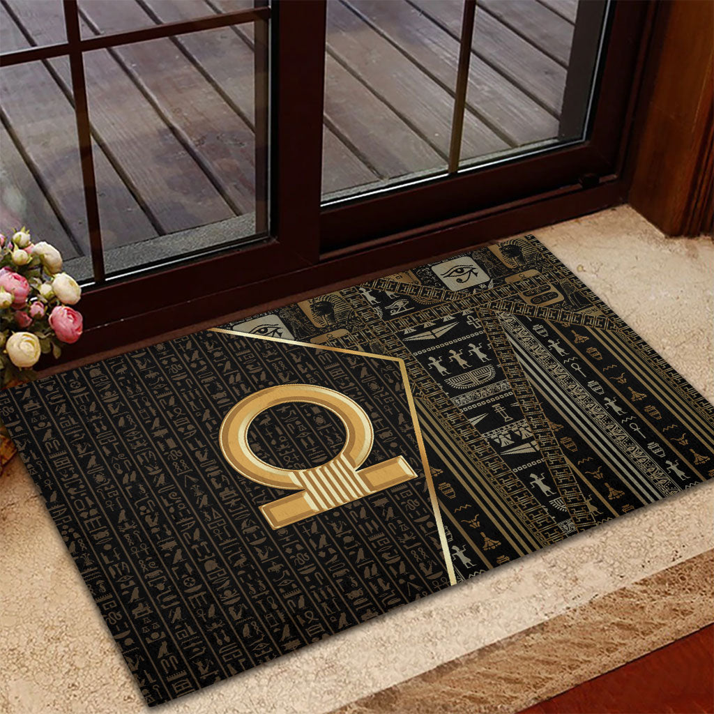 Egypt Shen Ring Rubber Doormat Ancient Mythology Eternally Protecting