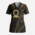 Egypt Shen Ring Scrub Top Ancient Mythology Eternally Protecting