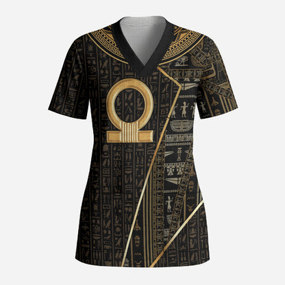 Egypt Shen Ring Scrub Top Ancient Mythology Eternally Protecting