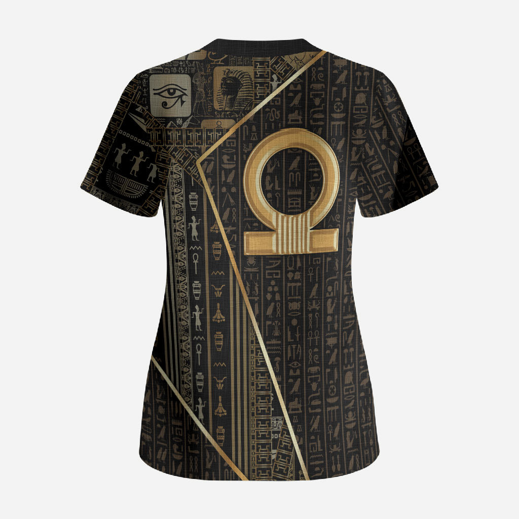 Egypt Shen Ring Scrub Top Ancient Mythology Eternally Protecting