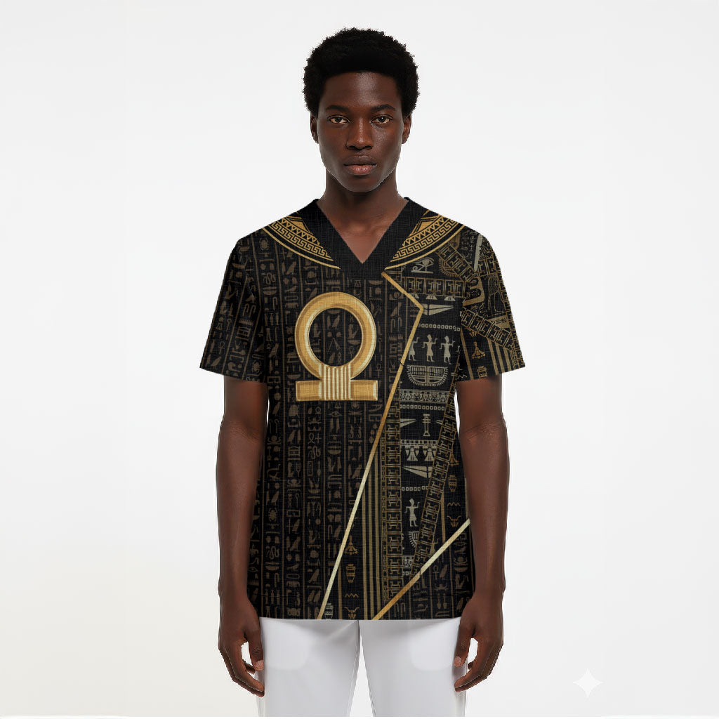 Egypt Shen Ring Scrub Top Ancient Mythology Eternally Protecting