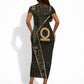 Egypt Shen Ring Short Sleeve Bodycon Dress Ancient Mythology Eternally Protecting