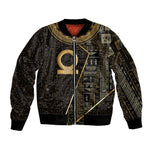 Egypt Shen Ring Sleeve Zip Bomber Jacket Ancient Mythology Eternally Protecting