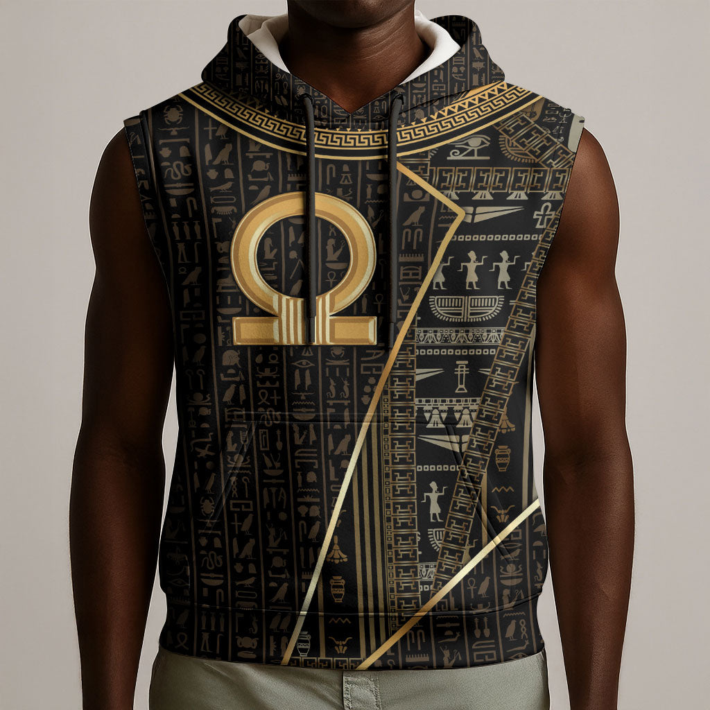 Egypt Shen Ring Sleeveless Hoodie Ancient Mythology Eternally Protecting