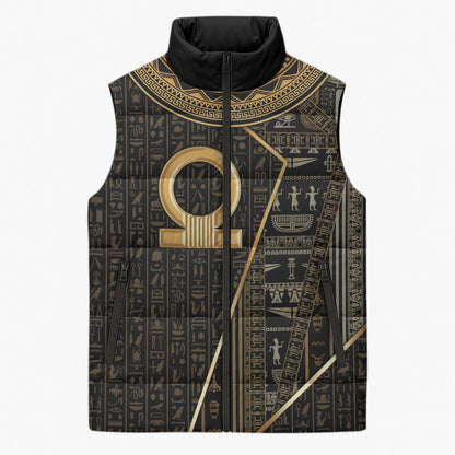 Egypt Shen Ring Sleeveless Puffer Jacket Ancient Mythology Eternally Protecting