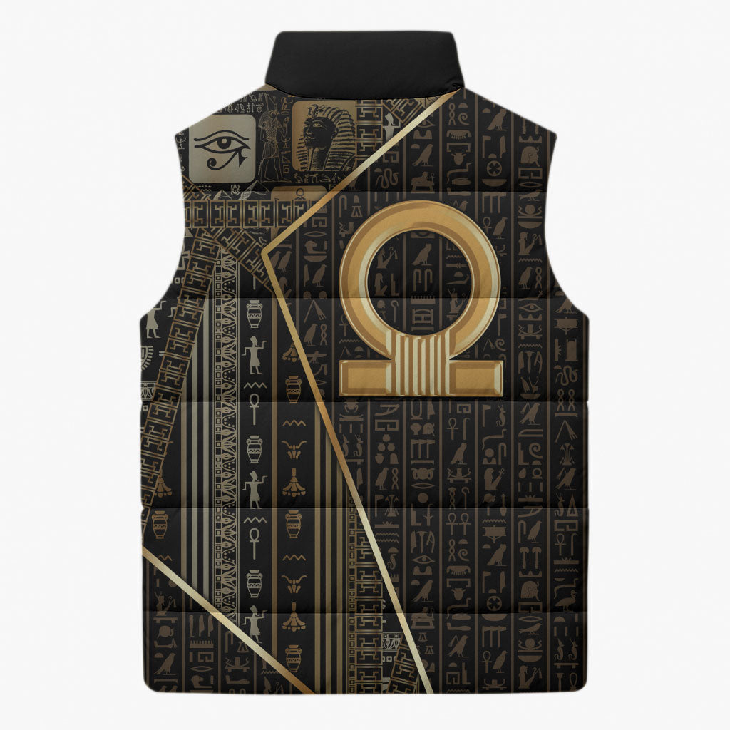 Egypt Shen Ring Sleeveless Puffer Jacket Ancient Mythology Eternally Protecting