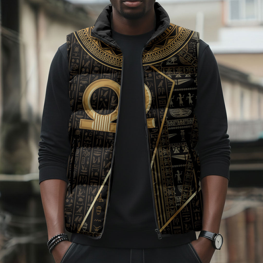 Egypt Shen Ring Sleeveless Puffer Jacket Ancient Mythology Eternally Protecting