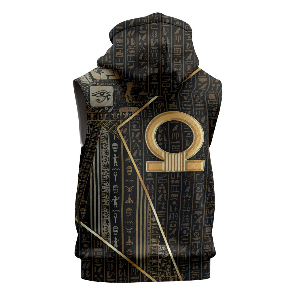 Egypt Shen Ring Sleeveless Zip Hoodie Ancient Mythology Eternally Protecting