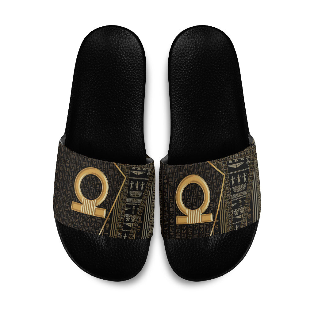 Egypt Shen Ring Slide Sandals Ancient Mythology Eternally Protecting