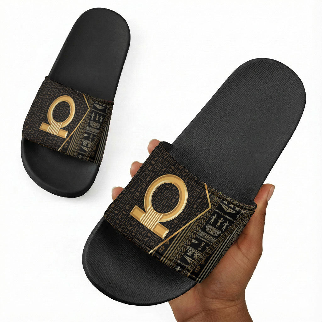 Egypt Shen Ring Slide Sandals Ancient Mythology Eternally Protecting