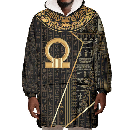 Egypt Shen Ring Wearable Blanket Hoodie Ancient Mythology Eternally Protecting