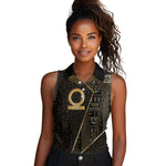 Egypt Shen Ring Women Sleeveless Polo Shirt Ancient Mythology Eternally Protecting