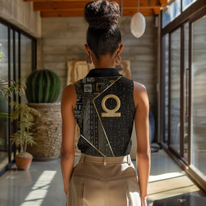 Egypt Shen Ring Women Sleeveless Polo Shirt Ancient Mythology Eternally Protecting