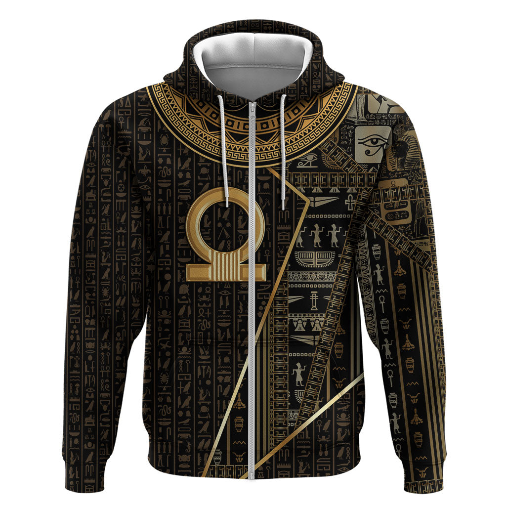 Egypt Shen Ring Zip Hoodie Ancient Mythology Eternally Protecting