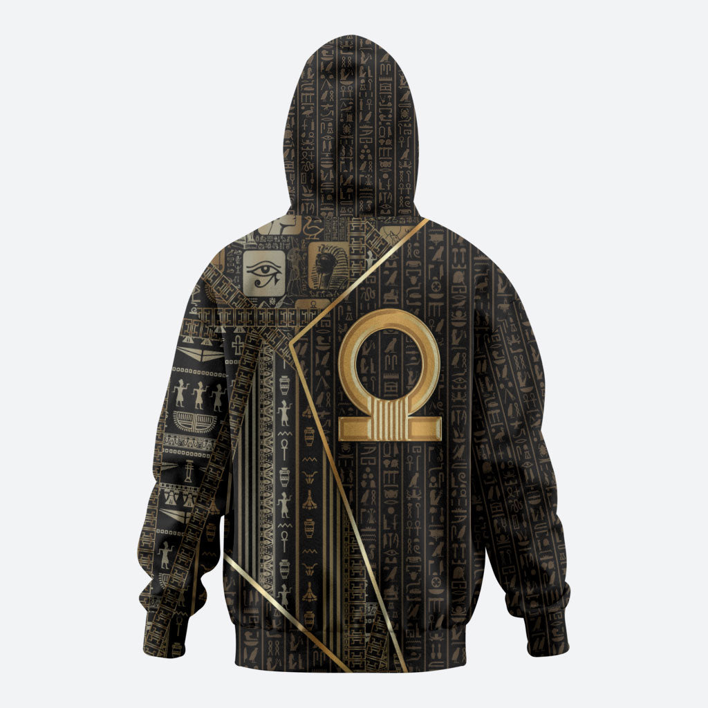 Egypt Shen Ring Zip Hoodie Ancient Mythology Eternally Protecting