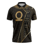 Egypt Shen Ring Zipper Polo Shirt Ancient Mythology Eternally Protecting