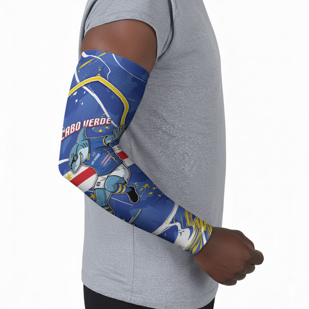 Custom Cape Verde Arm Sleeves Blue Shark National Flag