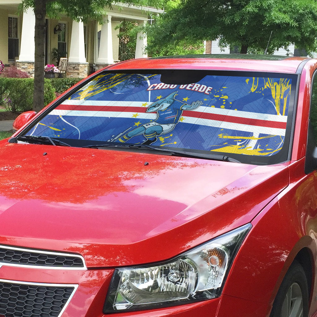 Cape Verde Auto Sun Shade Blue Shark National Flag