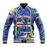 Custom Cape Verde Baseball Jacket Blue Shark National Flag