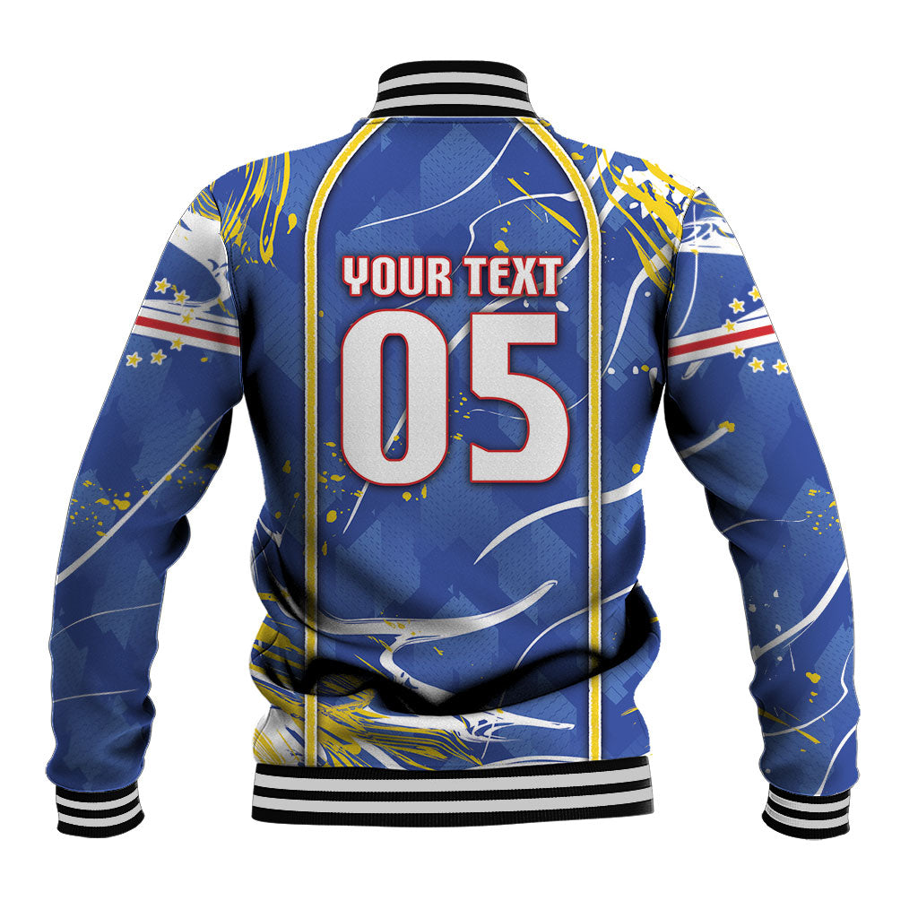Custom Cape Verde Baseball Jacket Blue Shark National Flag