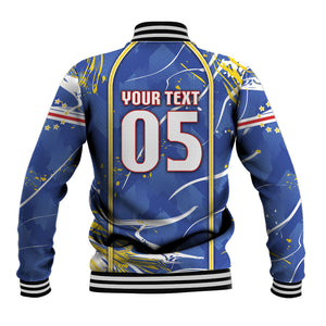 Custom Cape Verde Baseball Jacket Blue Shark National Flag