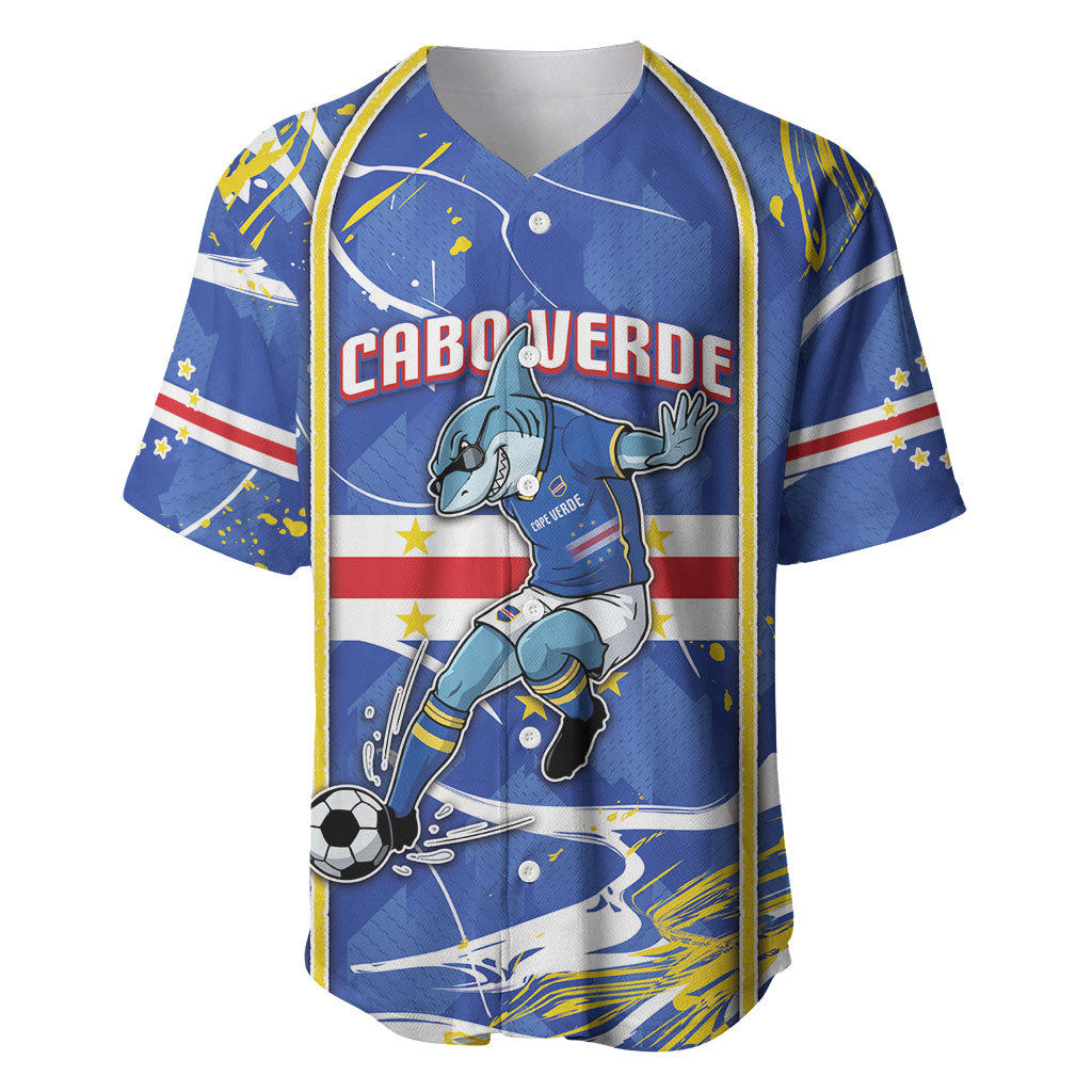 Custom Cape Verde Baseball Jersey Blue Shark National Flag