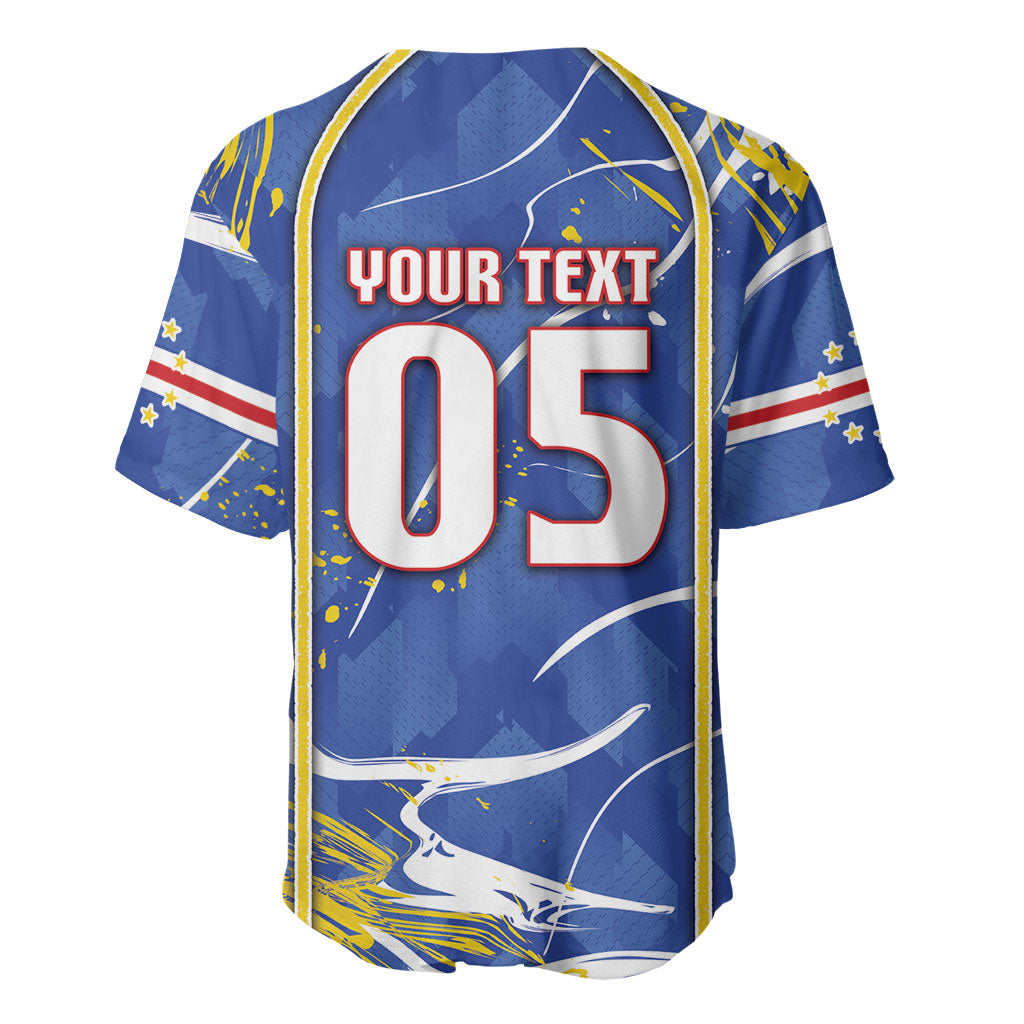 Custom Cape Verde Baseball Jersey Blue Shark National Flag