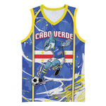 Custom Cape Verde Basketball Jersey Blue Shark National Flag