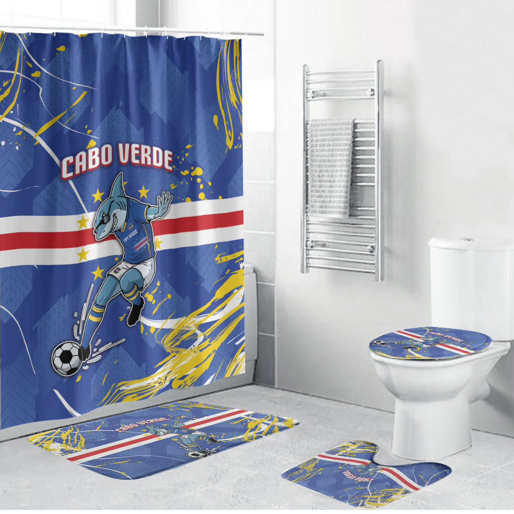 Cape Verde Bathroom Set Blue Shark National Flag