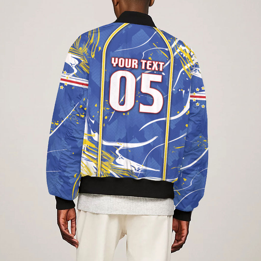 Custom Cape Verde Bomber Jacket Blue Shark National Flag