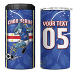 Custom Cape Verde 4 in 1 Can Cooler Tumbler Blue Shark National Flag