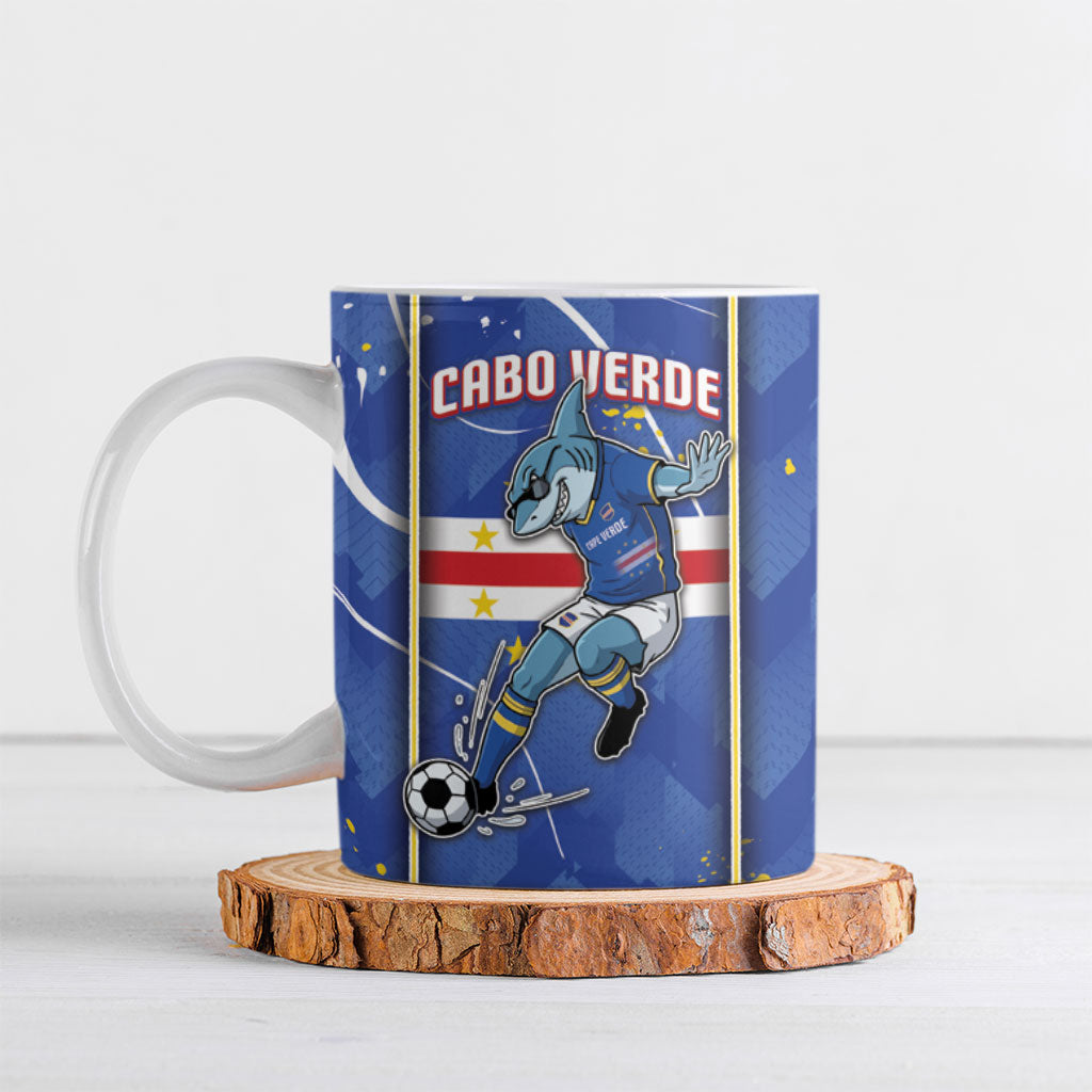 Custom Cape Verde Ceramic Mug Blue Shark National Flag