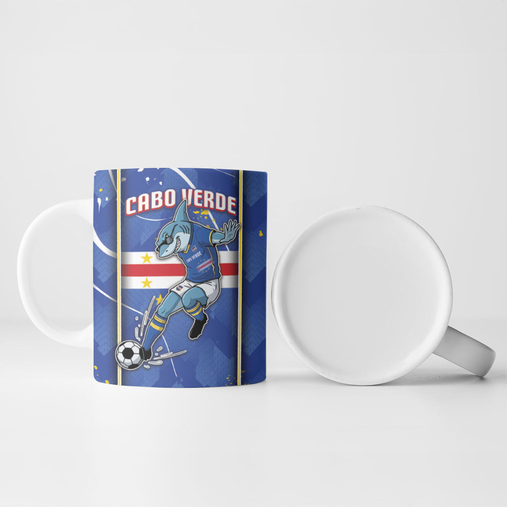 Custom Cape Verde Ceramic Mug Blue Shark National Flag