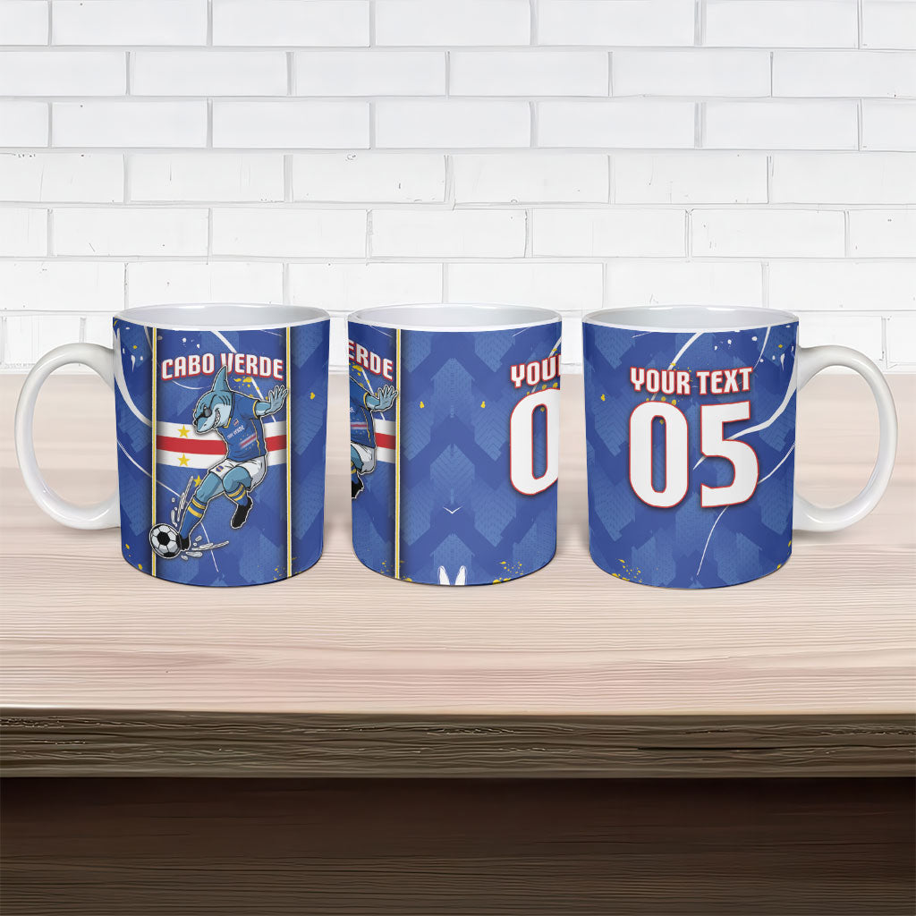 Custom Cape Verde Ceramic Mug Blue Shark National Flag