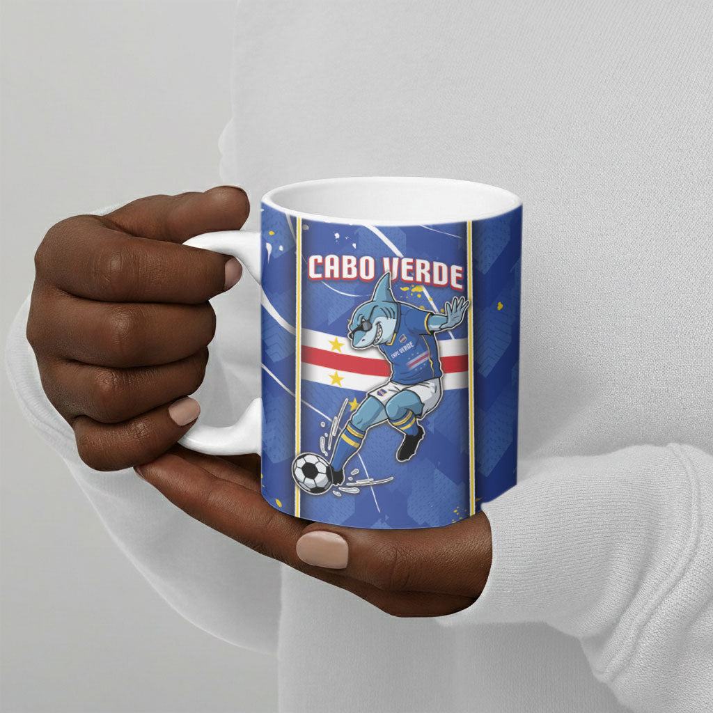 Custom Cape Verde Ceramic Mug Blue Shark National Flag