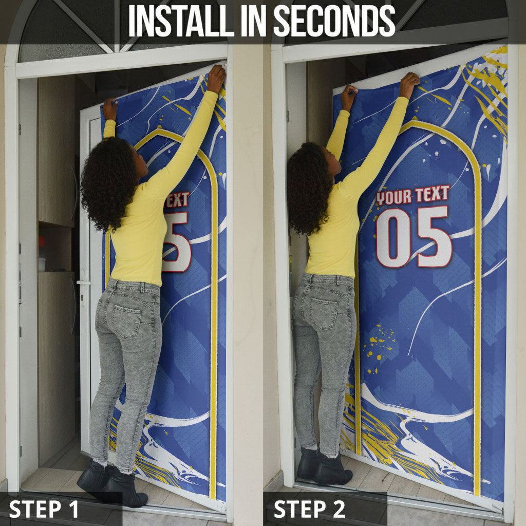 Custom Cape Verde Door Cover Blue Shark National Flag