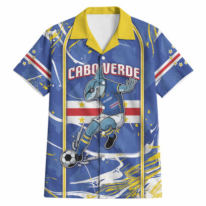 Custom Cape Verde Hawaiian Shirt Blue Shark National Flag